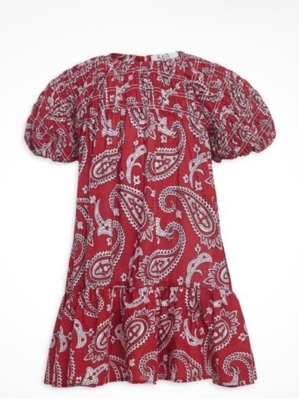Sea New York Girls Theodora Paisley Print Smocked Puff Sleeves Dress Size 8